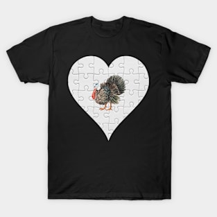 Jigsaw  Turkey Heart Design - Farm Animals Turkey T-Shirt